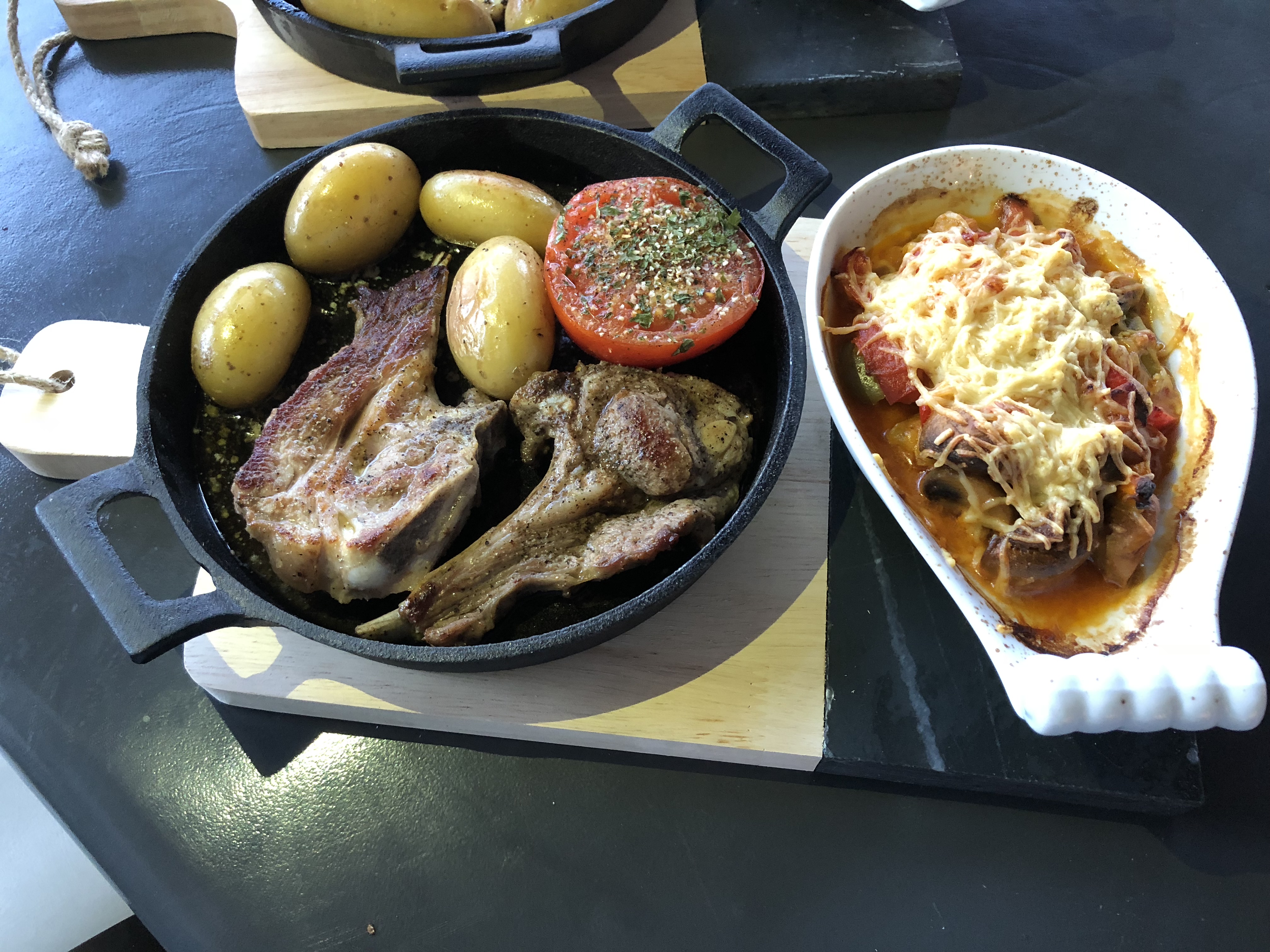 Set table with Provençal dishes and wine